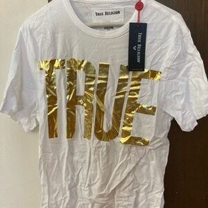 NWT True Religion -True Front Logo- Color T-shirt -True White - Size - M